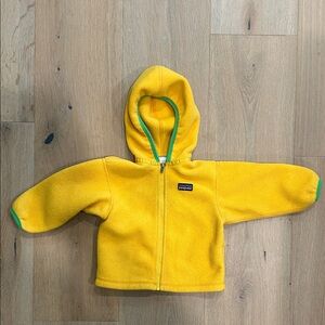 Patagonia Yellow Fleece Hoodie with Green Trim
